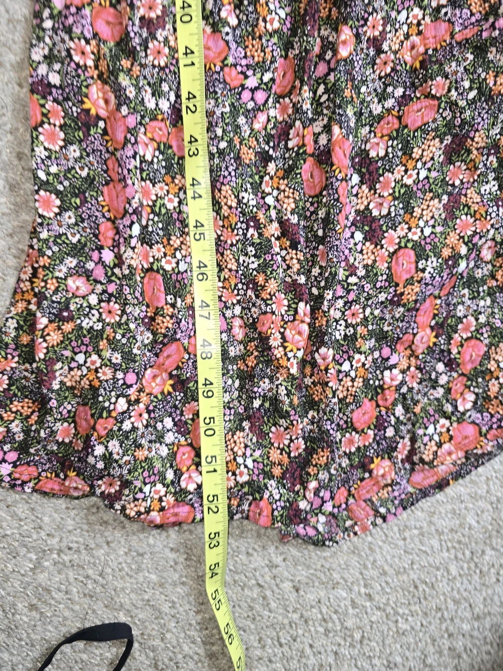 Jessica Simpson Floral Maxi Dress in Pink and Orange on Black Size Large